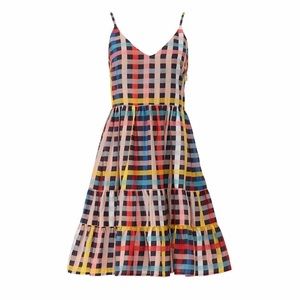 Carolina K Marieta Colorful Plaid Summer Dress